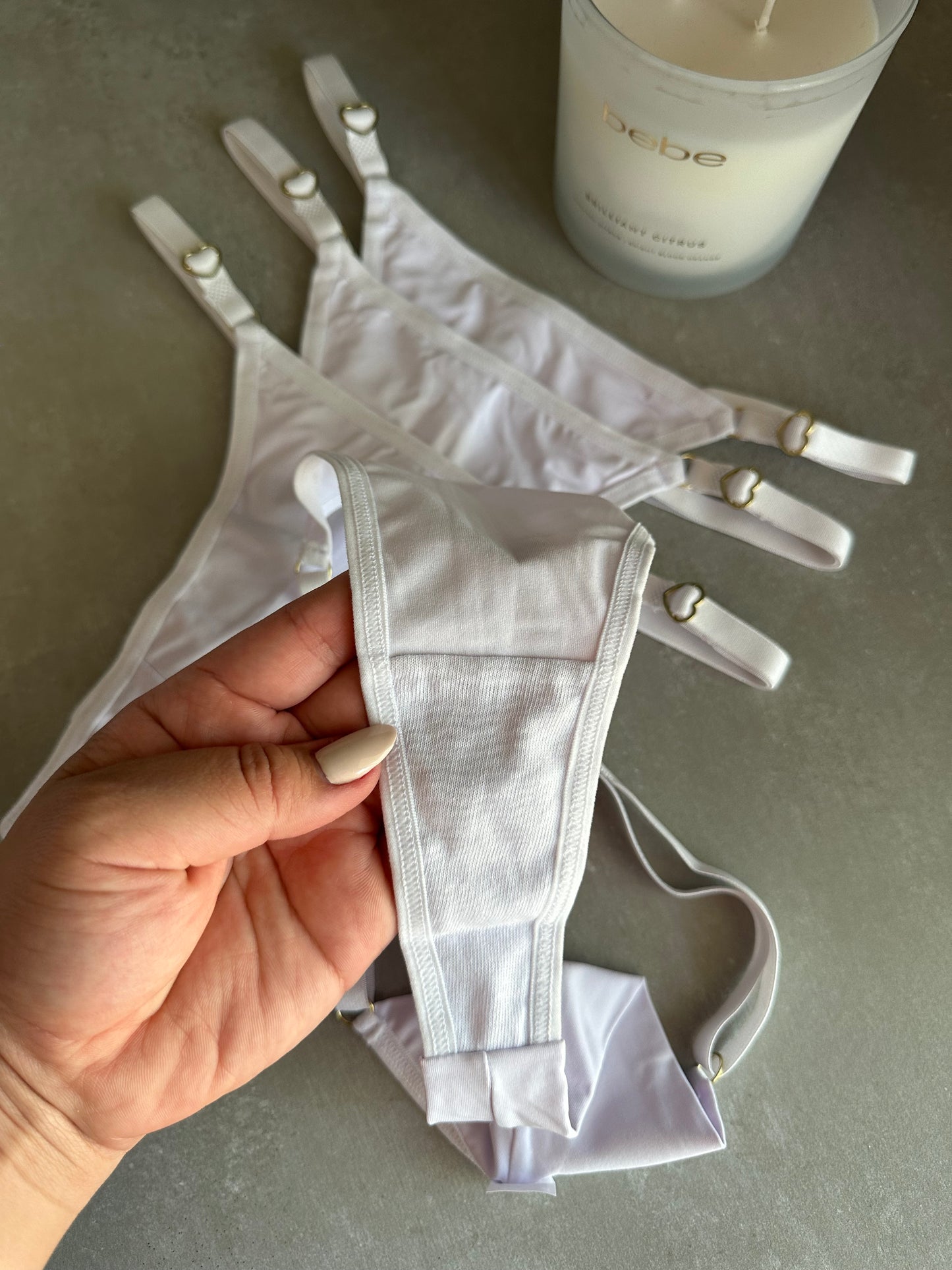 SECOND SKIN ADJUSTABLE THONG – WHITE
