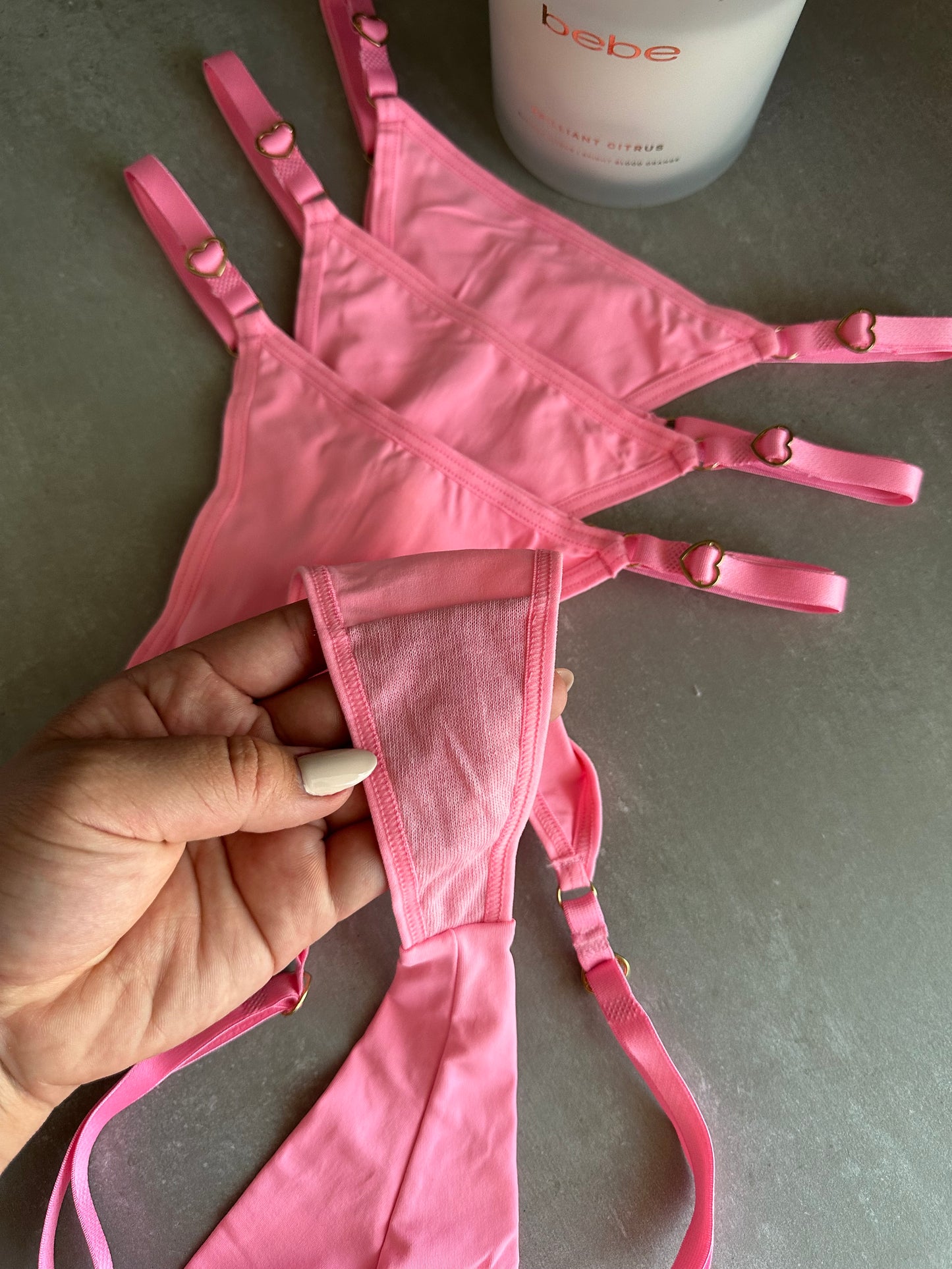 SECOND SKIN ADJUSTABLE THONG – NEON PINK