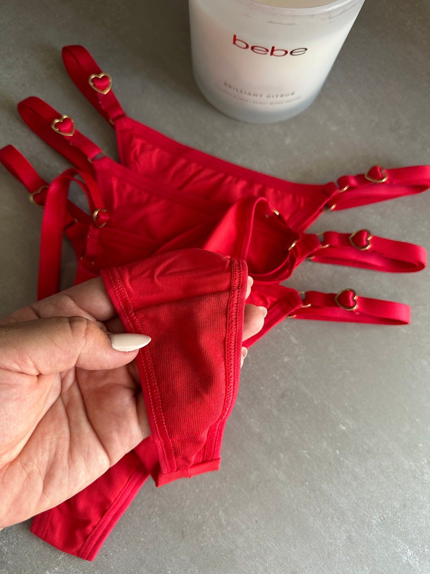 SECOND SKIN ADJUSTABLE THONG – RED