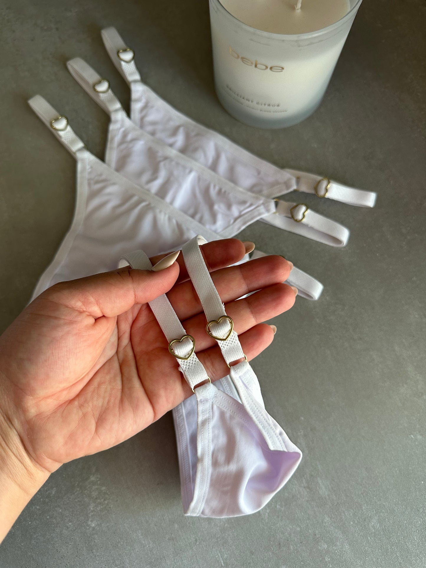 SECOND SKIN ADJUSTABLE THONG – WHITE