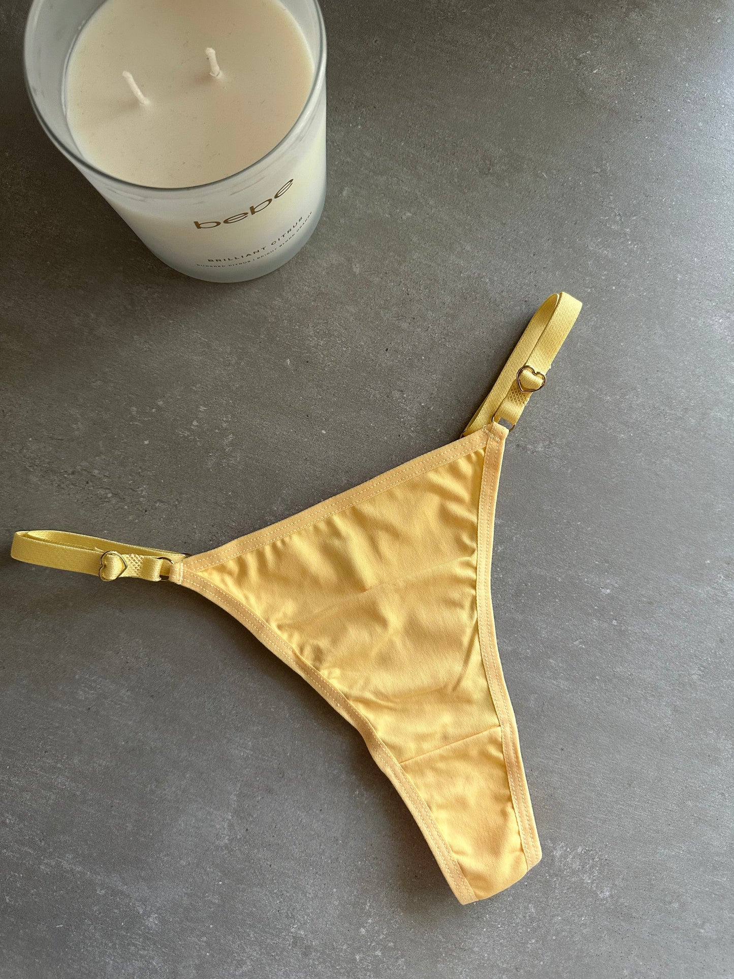 SECOND SKIN ADJUSTABLE THONG – YELLOW
