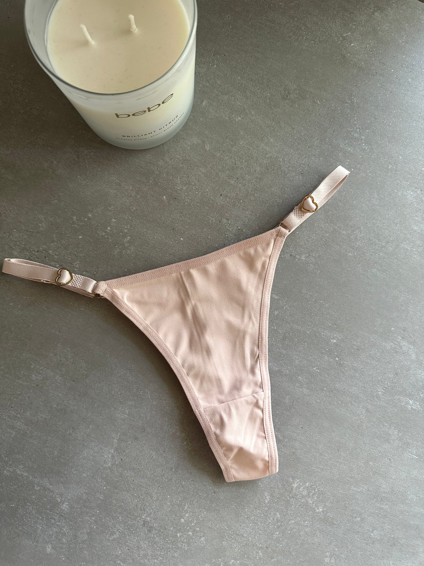 SECOND SKIN ADJUSTABLE THONG – BEIGE