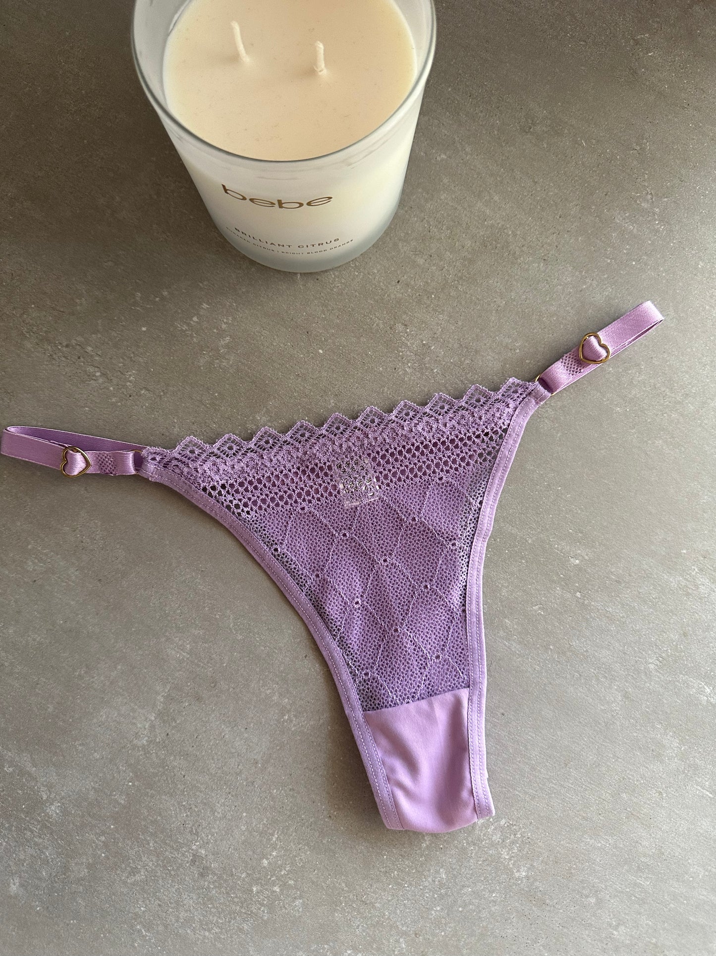 SECOND SKIN LACE THONG – LILAC