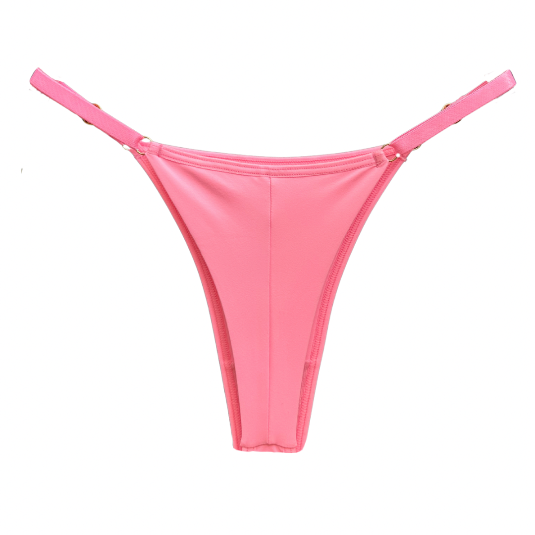 SECOND SKIN ADJUSTABLE THONG – NEON PINK