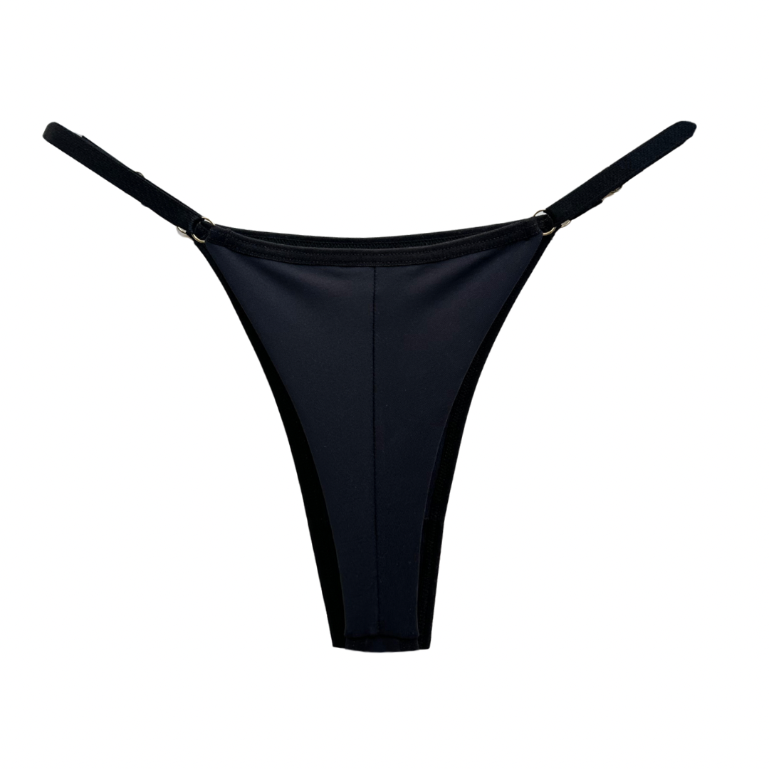 SECOND SKIN ADJUSTABLE THONG – BLACK