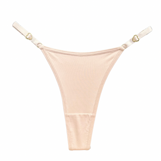 SECOND SKIN ADJUSTABLE THONG – BEIGE