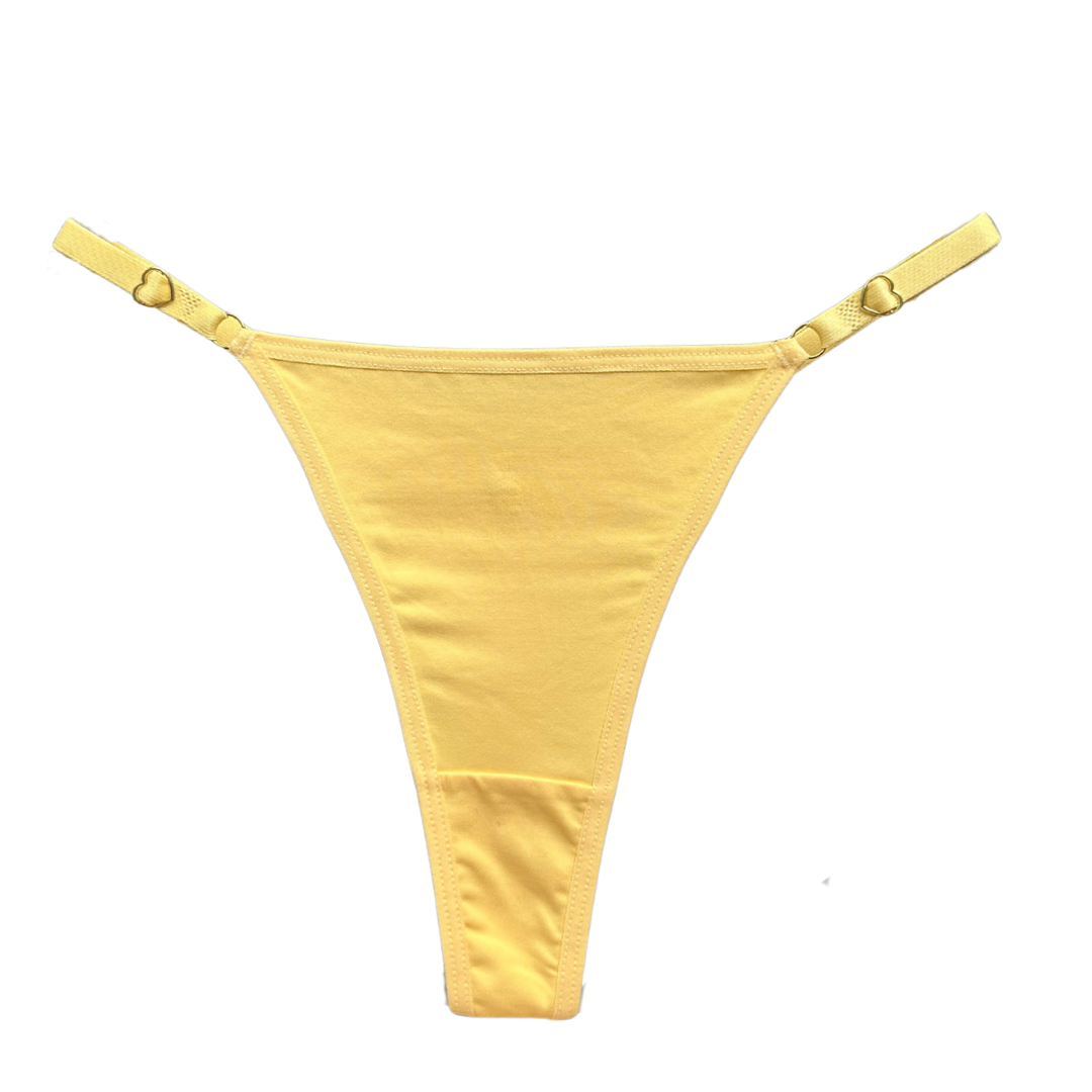 SECOND SKIN ADJUSTABLE THONG – YELLOW