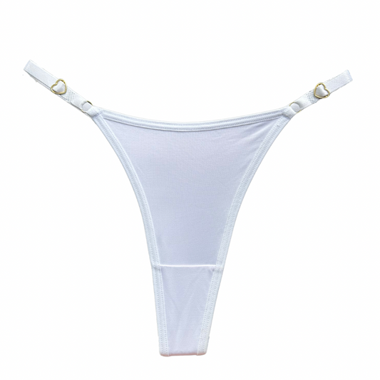 SECOND SKIN ADJUSTABLE THONG – WHITE