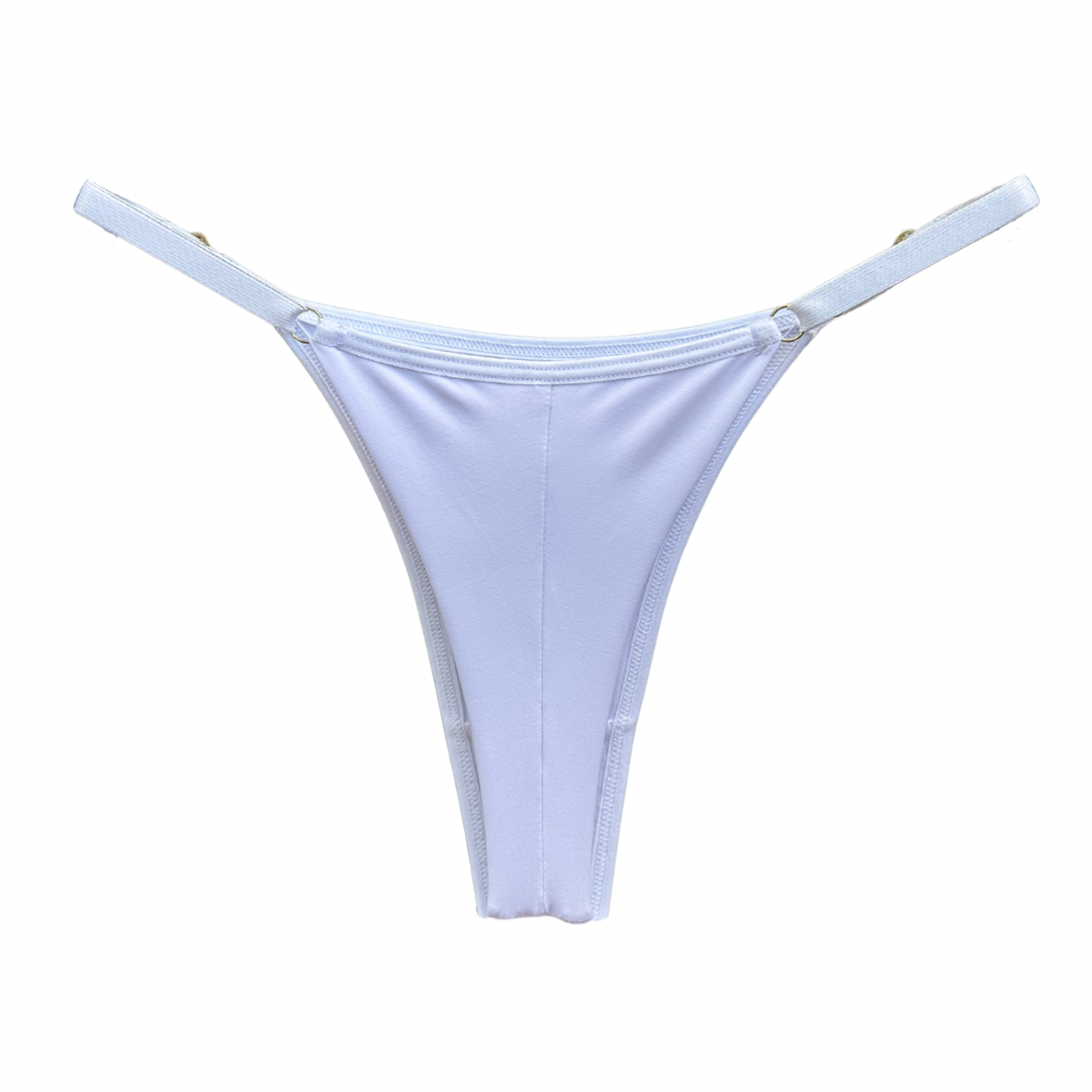 SECOND SKIN ADJUSTABLE THONG – WHITE