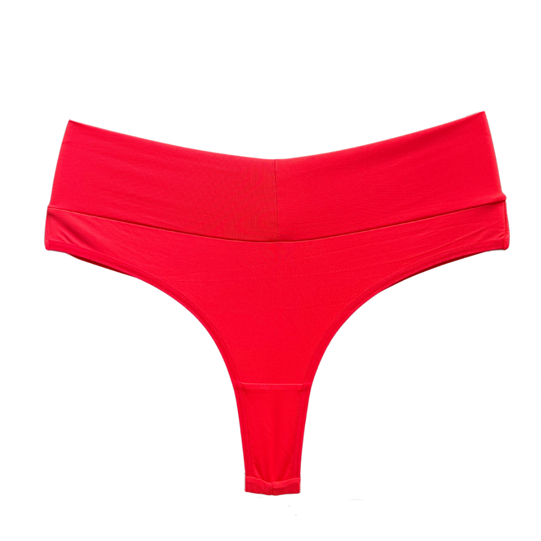 SCULPT HIGH-WAIST THONG – RED