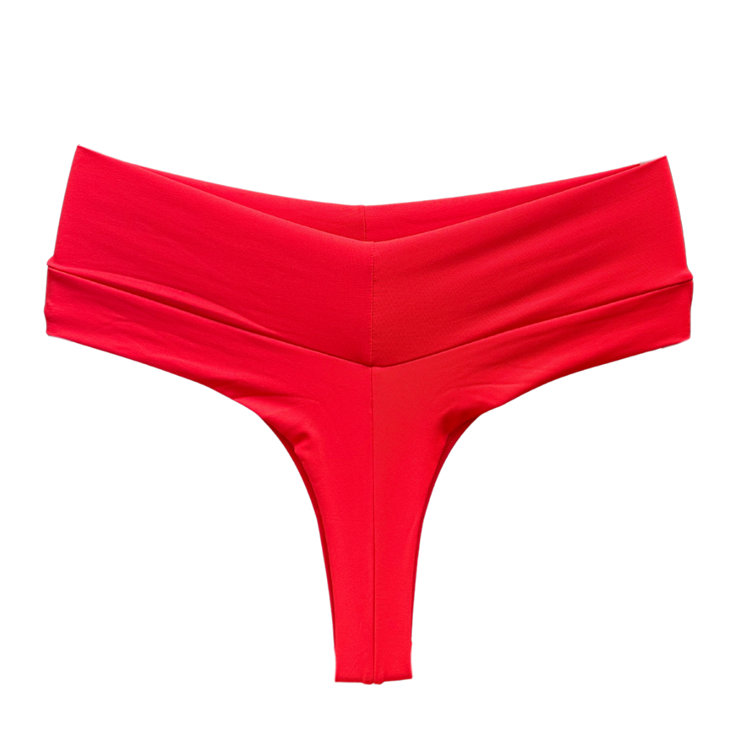 SCULPT HIGH-WAIST THONG – RED