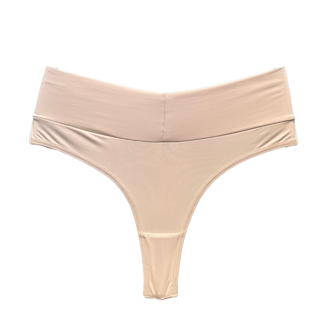 SCULPT HIGH-WAIST THONG – BEIGE