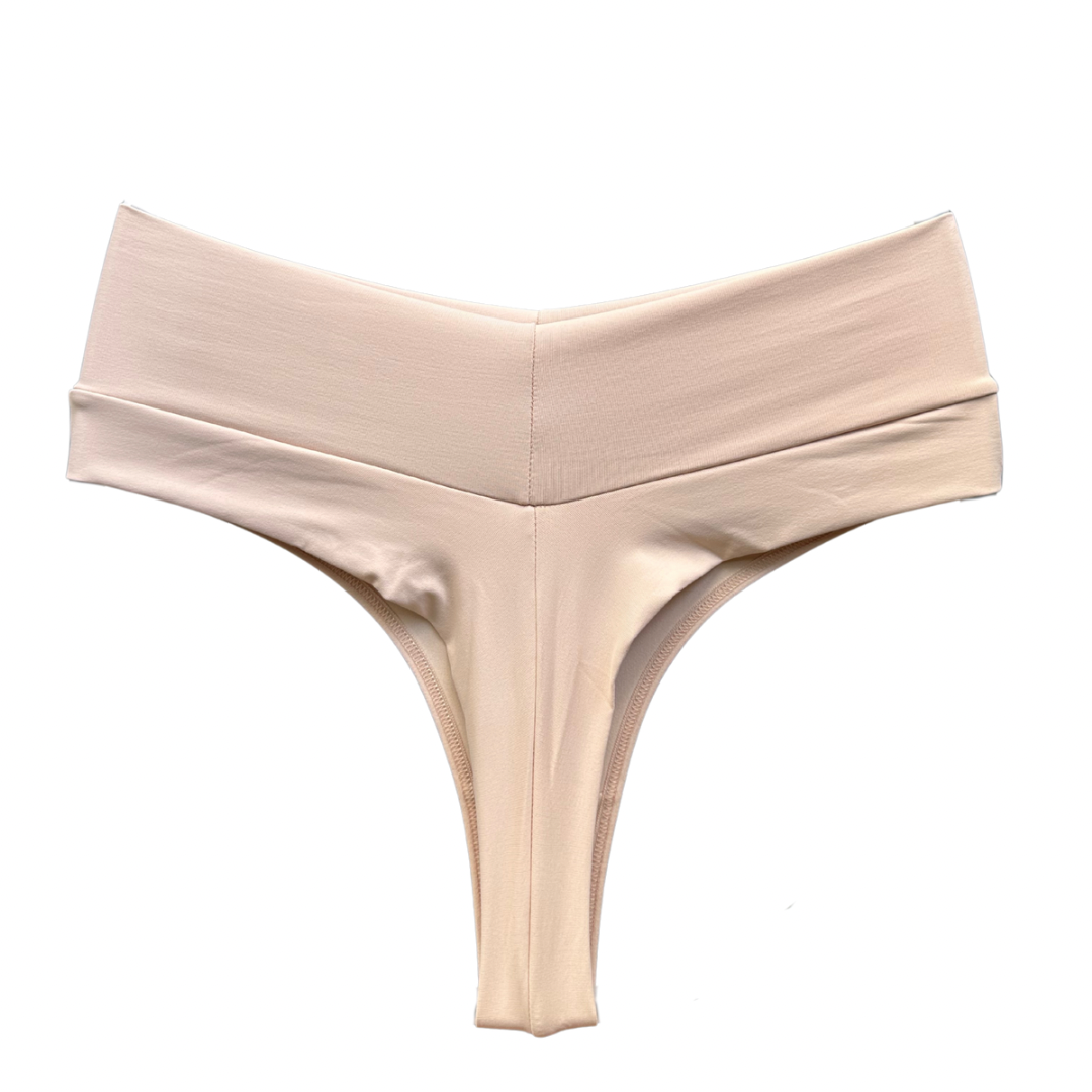 SCULPT HIGH-WAIST THONG – BEIGE