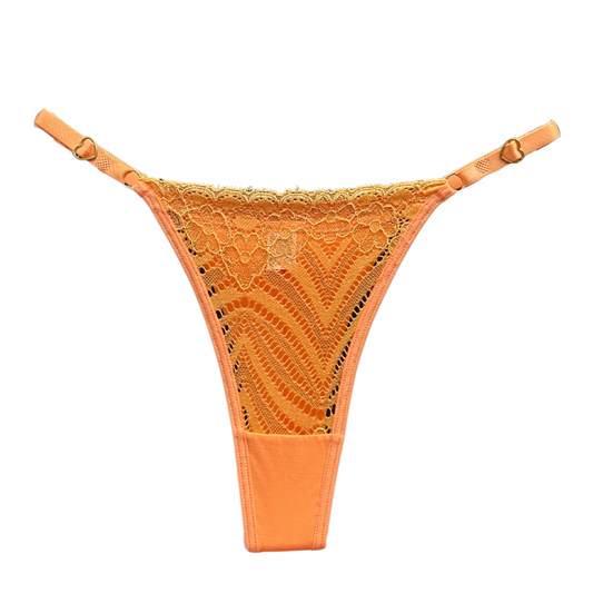 SECOND SKIN LACE THONG – ORANGE