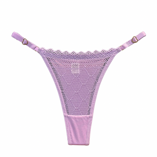 SECOND SKIN LACE THONG – LILAC