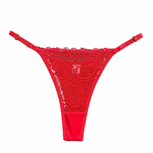SECOND SKIN LACE THONG – RED