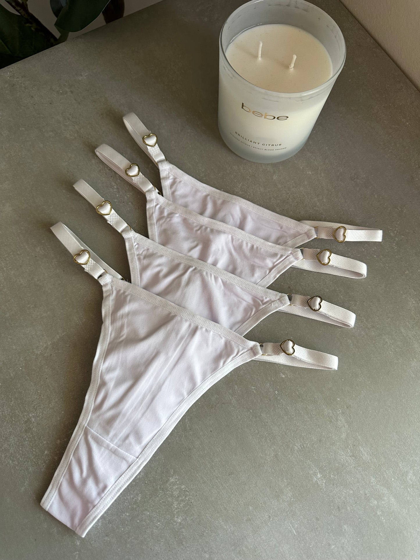 SECOND SKIN ADJUSTABLE THONG – WHITE