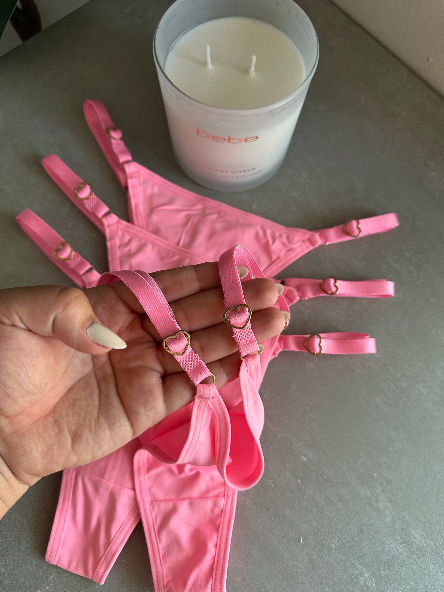 SECOND SKIN ADJUSTABLE THONG – NEON PINK