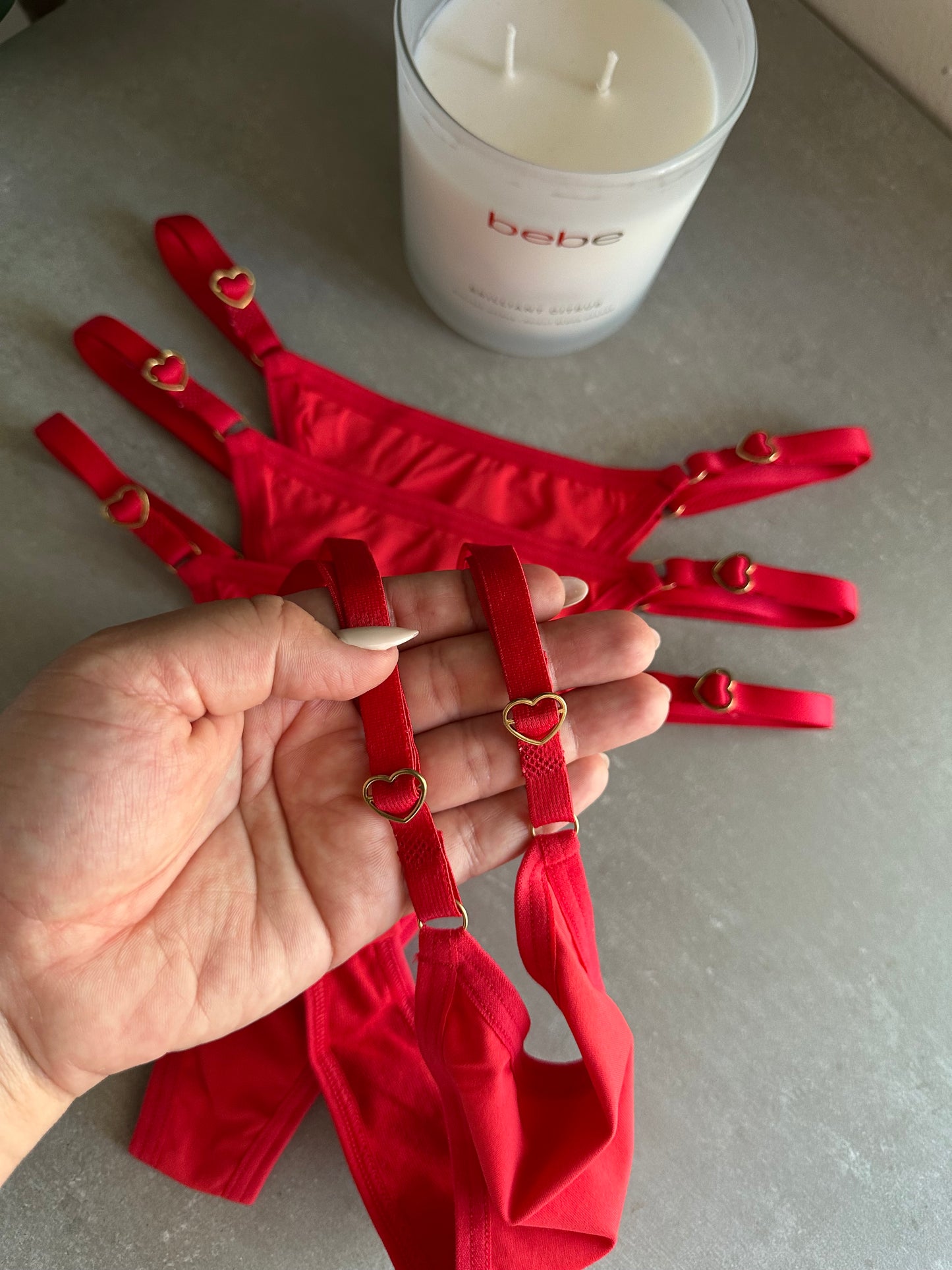 SECOND SKIN ADJUSTABLE THONG – RED