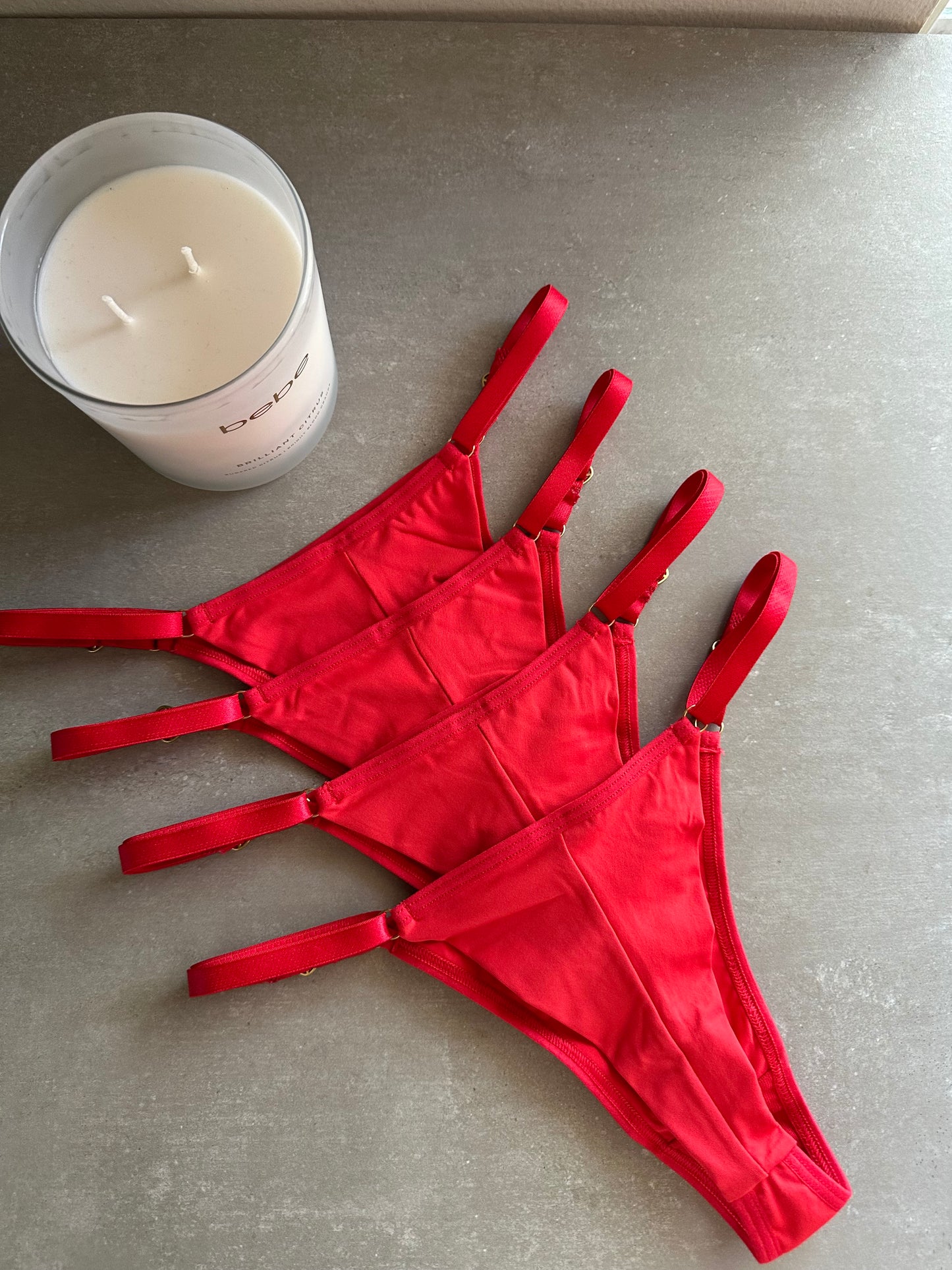 SECOND SKIN ADJUSTABLE THONG – RED