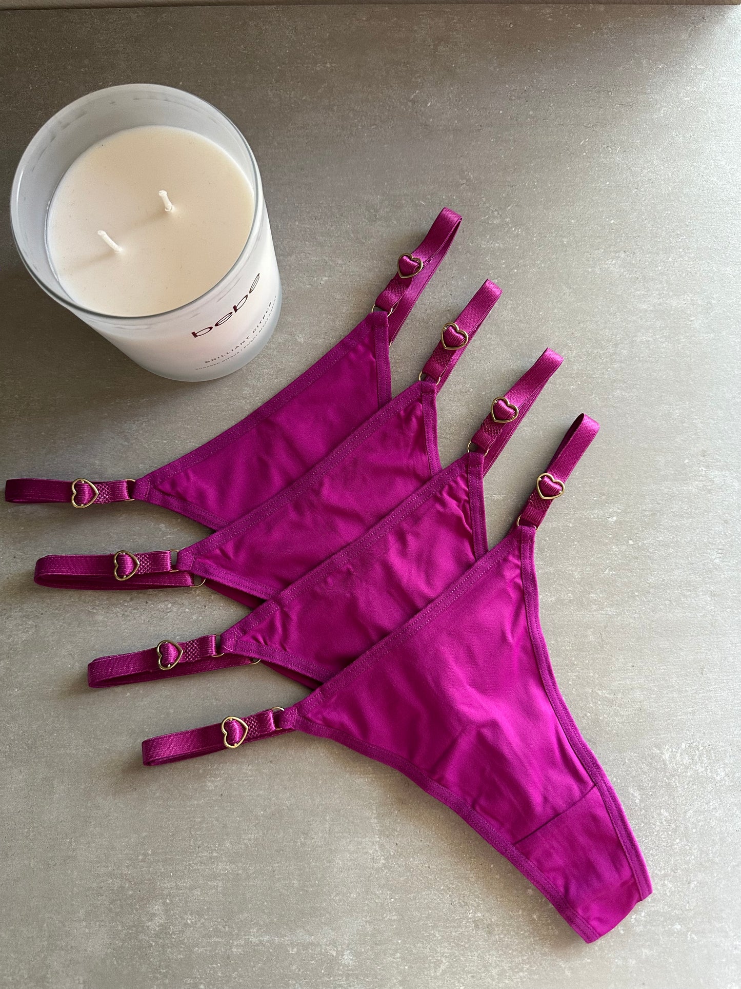 SECOND SKIN ADJUSTABLE THONG – FUCHSIA