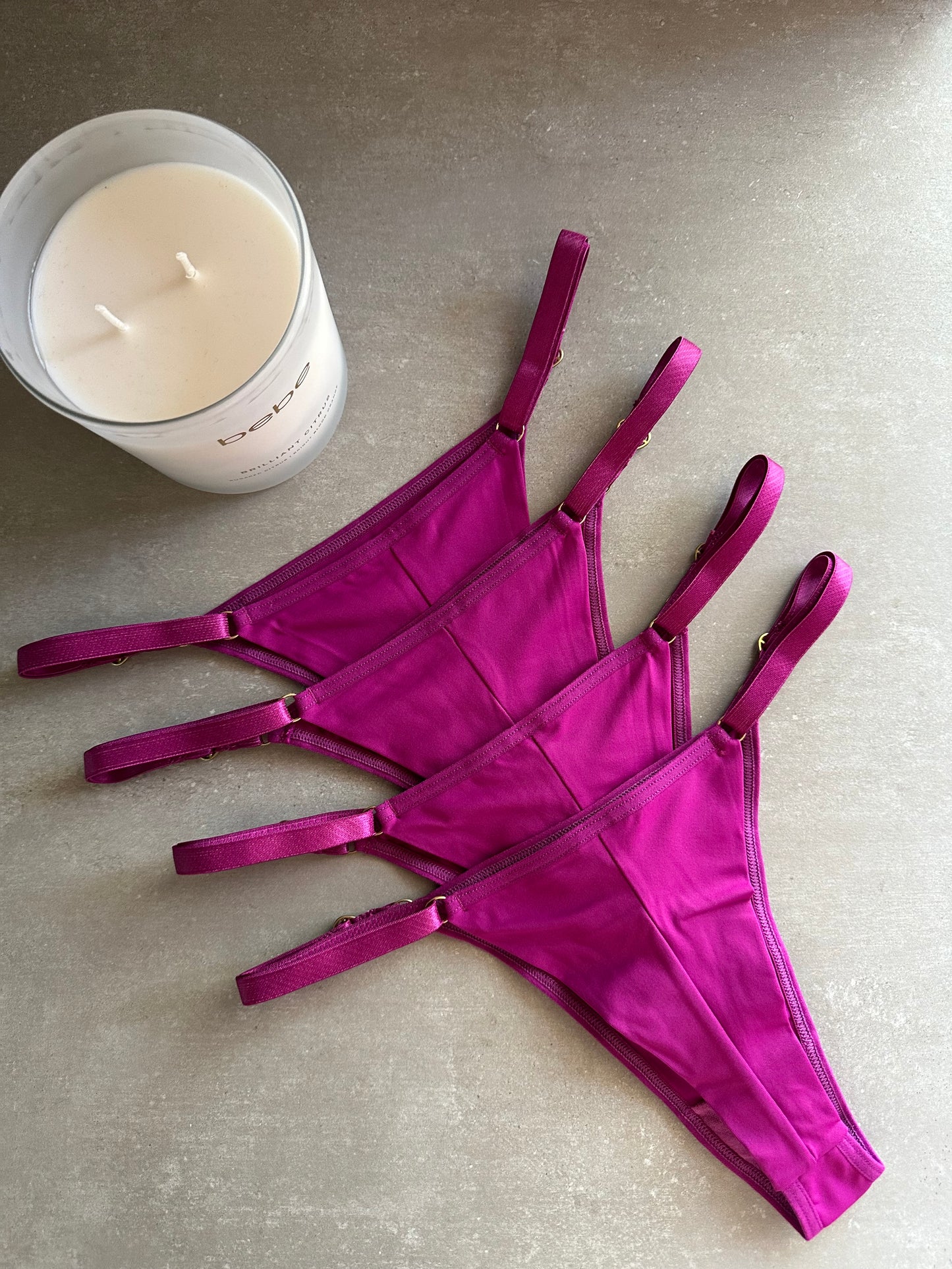 SECOND SKIN ADJUSTABLE THONG – FUCHSIA