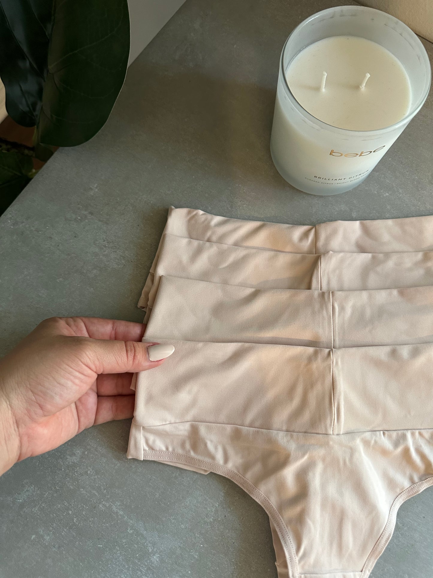 SCULPT HIGH-WAIST THONG – BEIGE