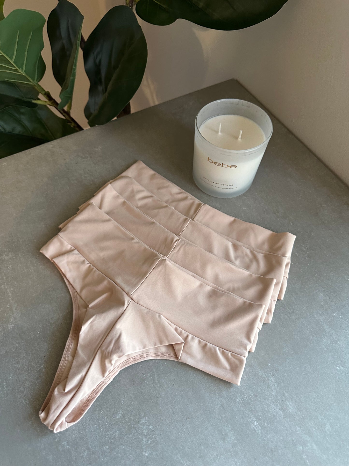 SCULPT HIGH-WAIST THONG – BEIGE