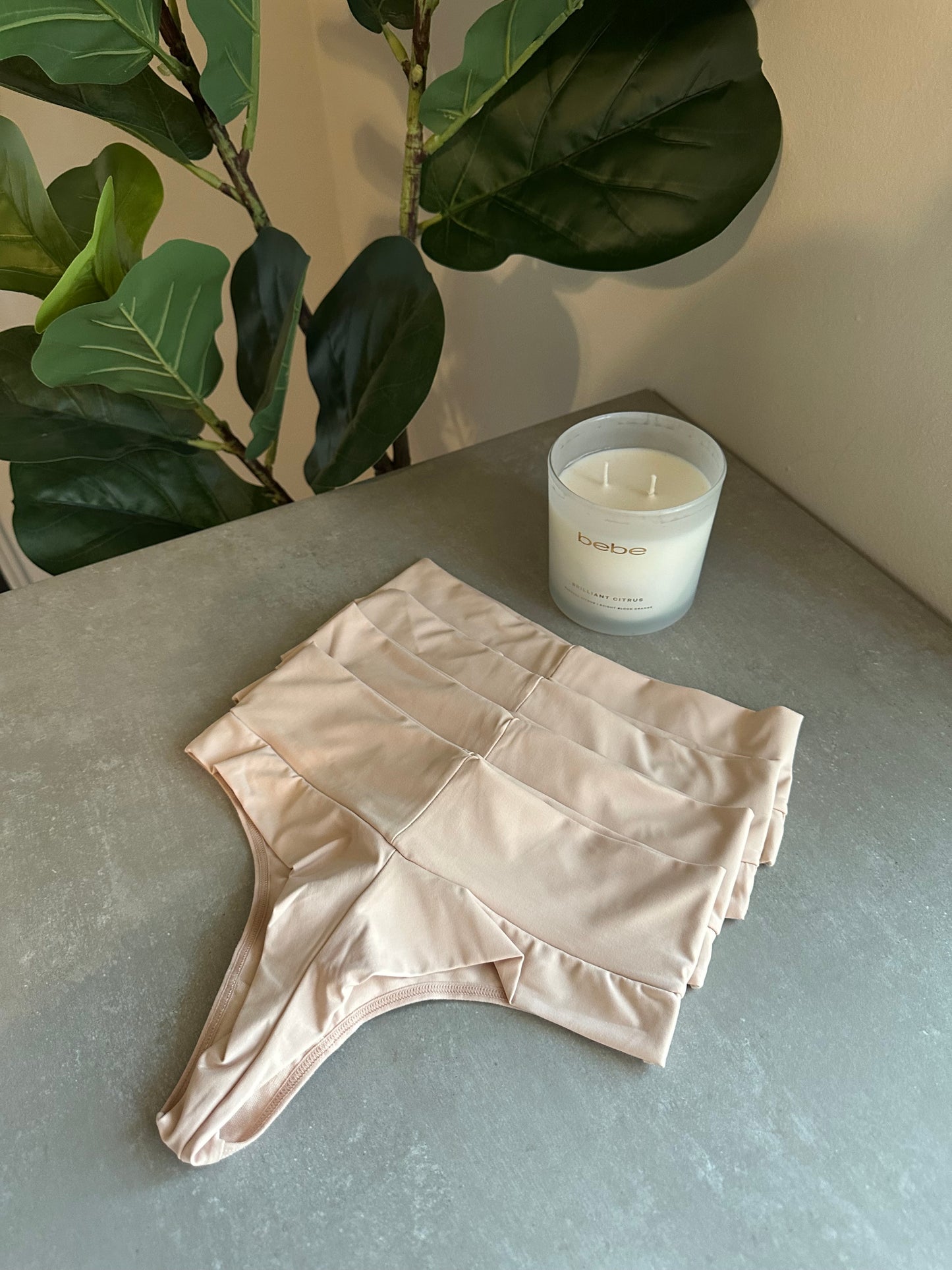 SCULPT HIGH-WAIST THONG – BEIGE