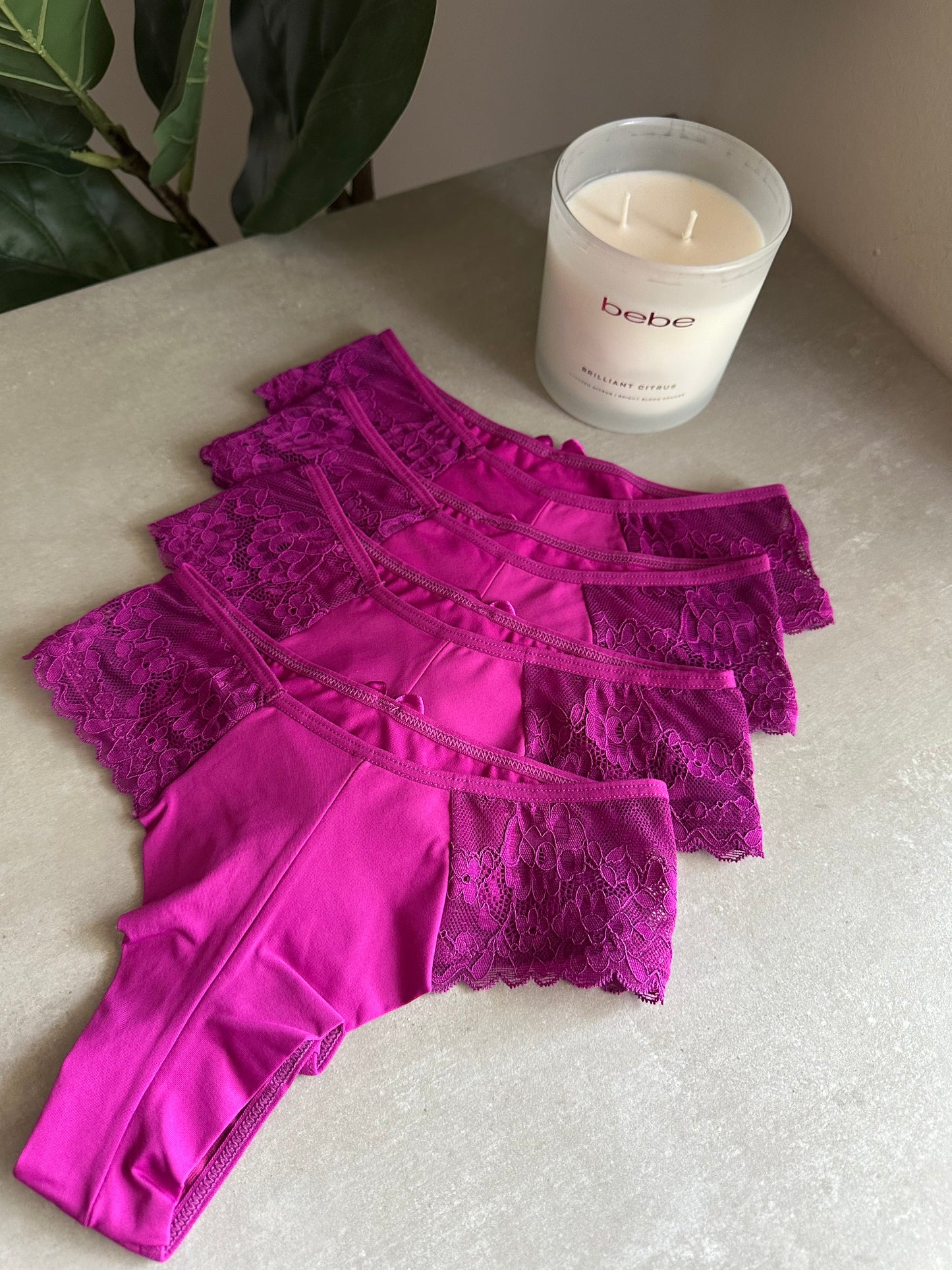 COMFORT LACE BRIEF – FUCHSIA