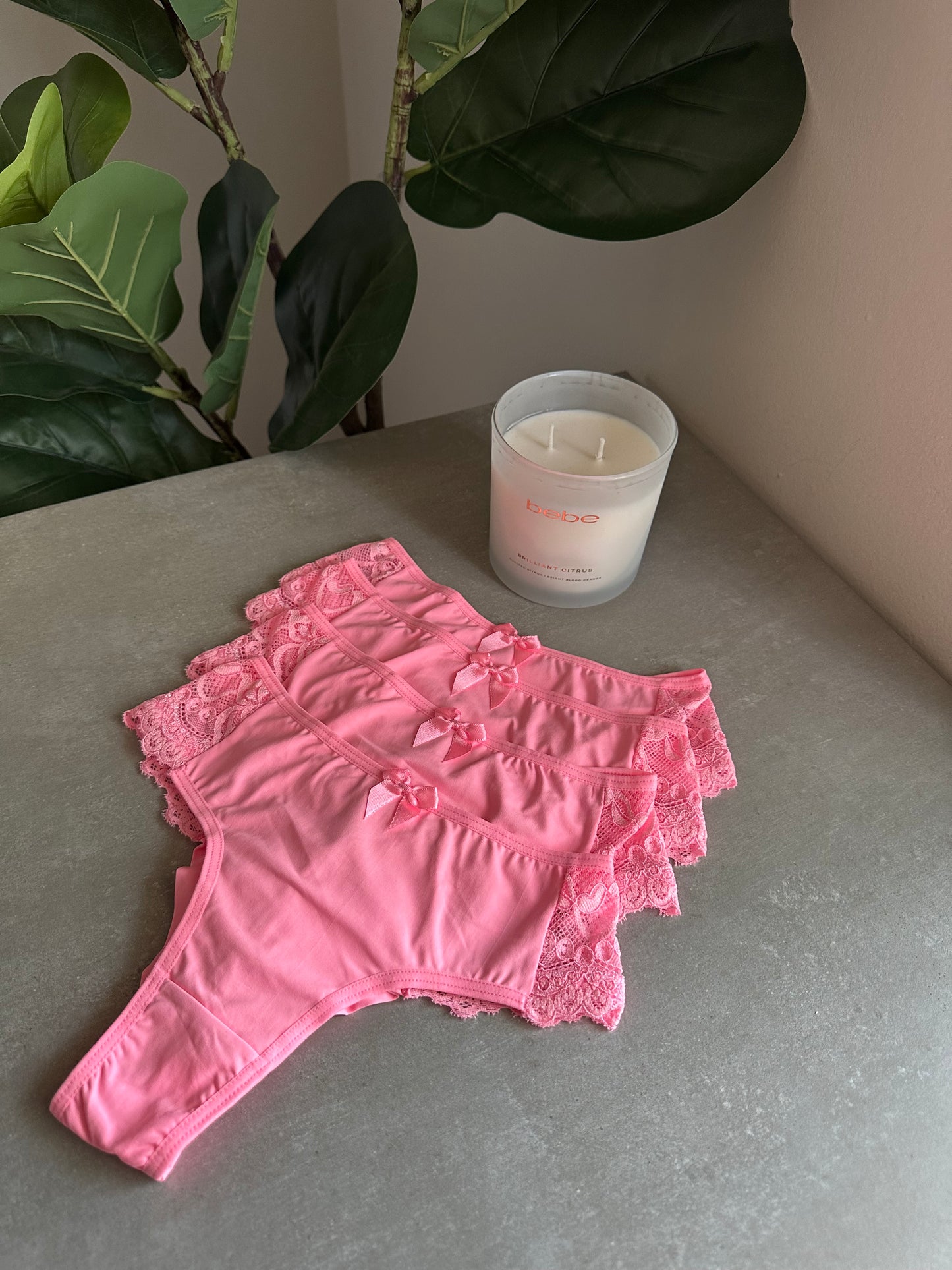 COMFORT LACE BRIEF – NEON PINK