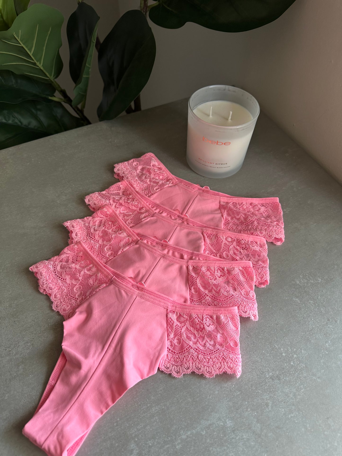 COMFORT LACE BRIEF – NEON PINK