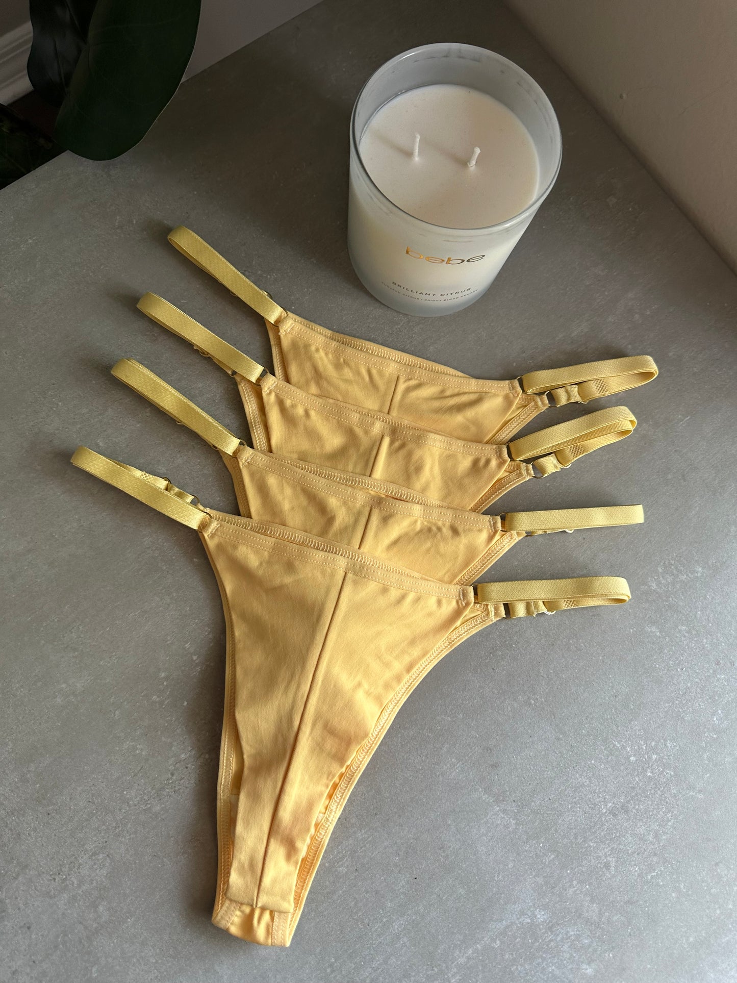 SECOND SKIN ADJUSTABLE THONG – YELLOW