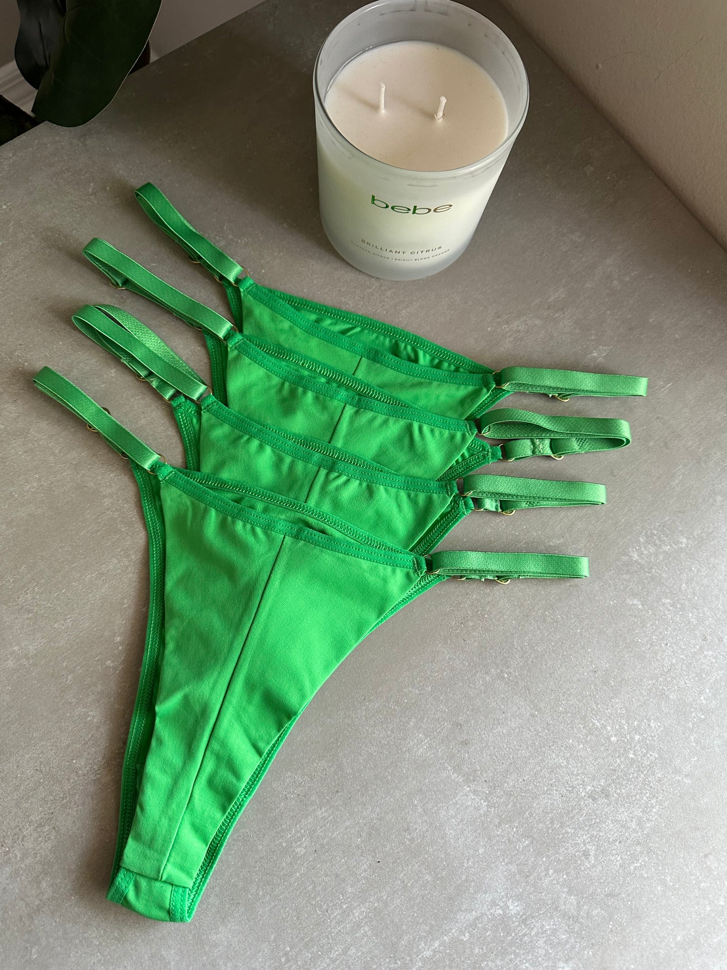 SECOND SKIN ADJUSTABLE THONG – GREEN