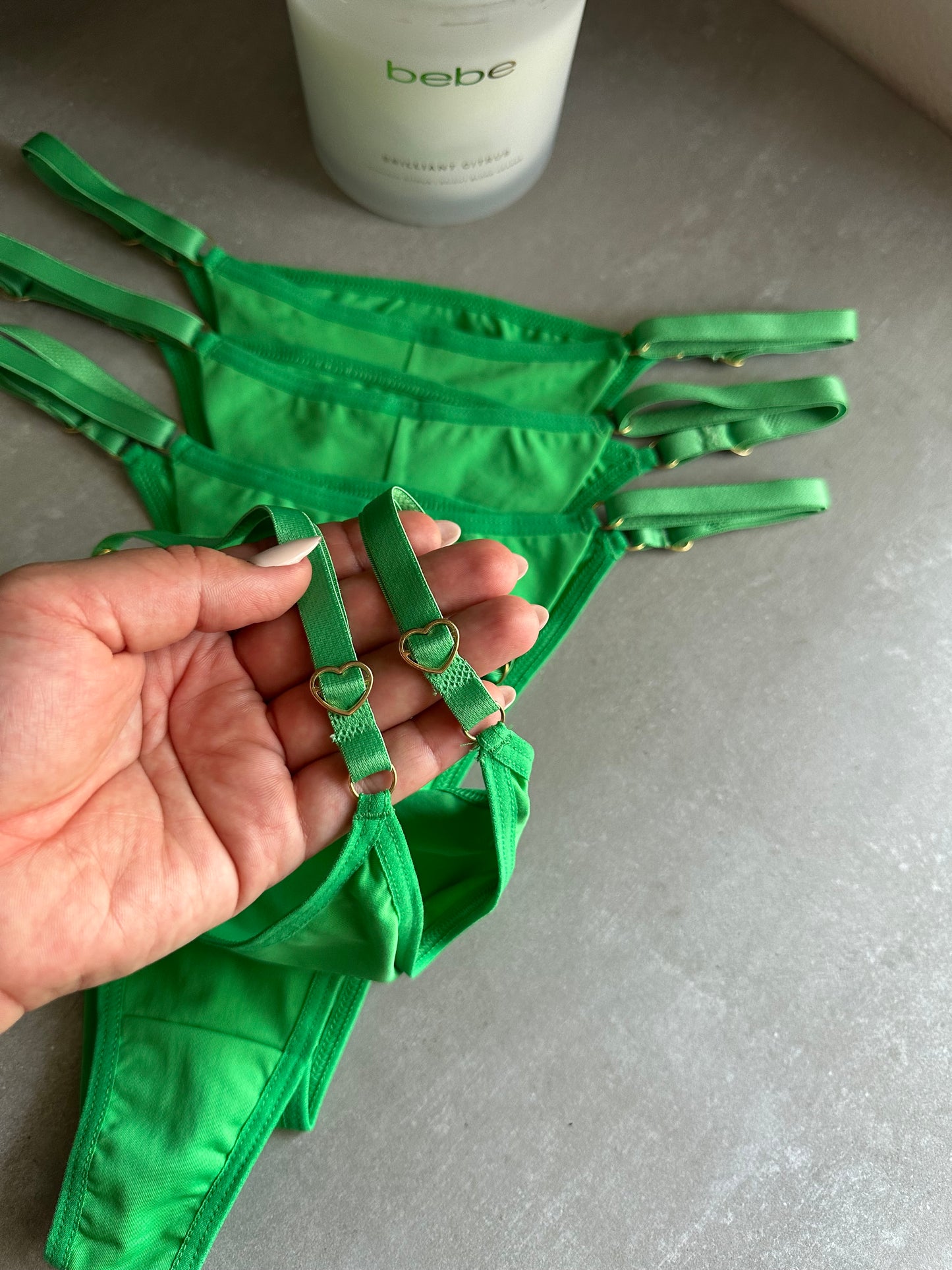 SECOND SKIN ADJUSTABLE THONG – GREEN