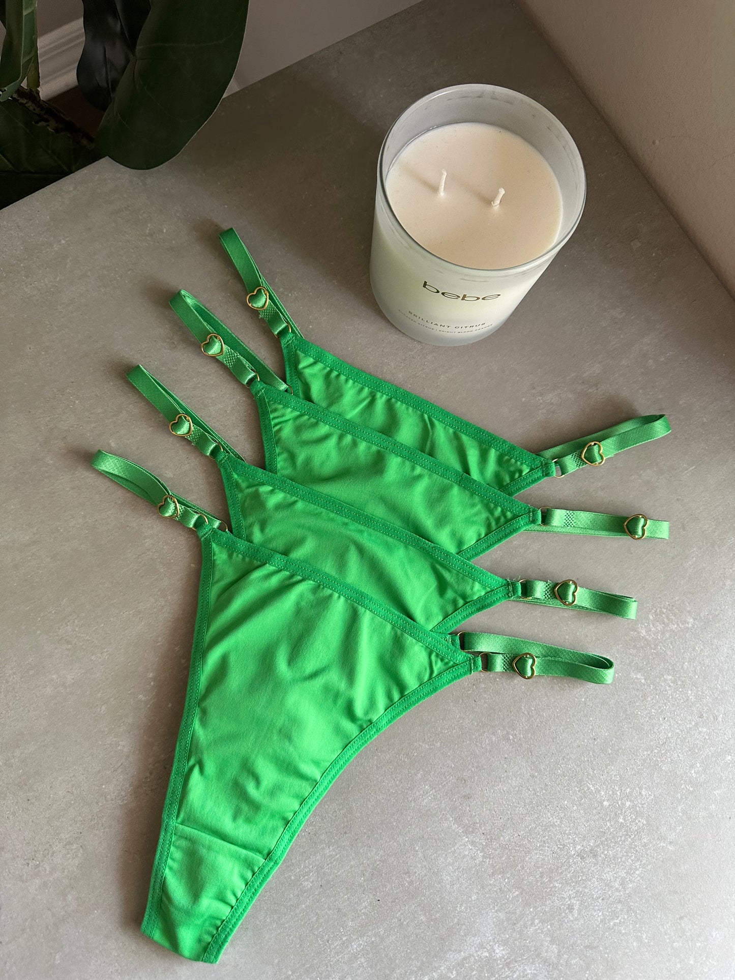 SECOND SKIN ADJUSTABLE THONG – GREEN